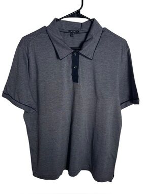 Theory Mardel Polo Shirt Men’s Large Navy Slim Fit Designer Cotton